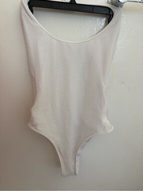 Vintage white mesh/net one piece swimsuit